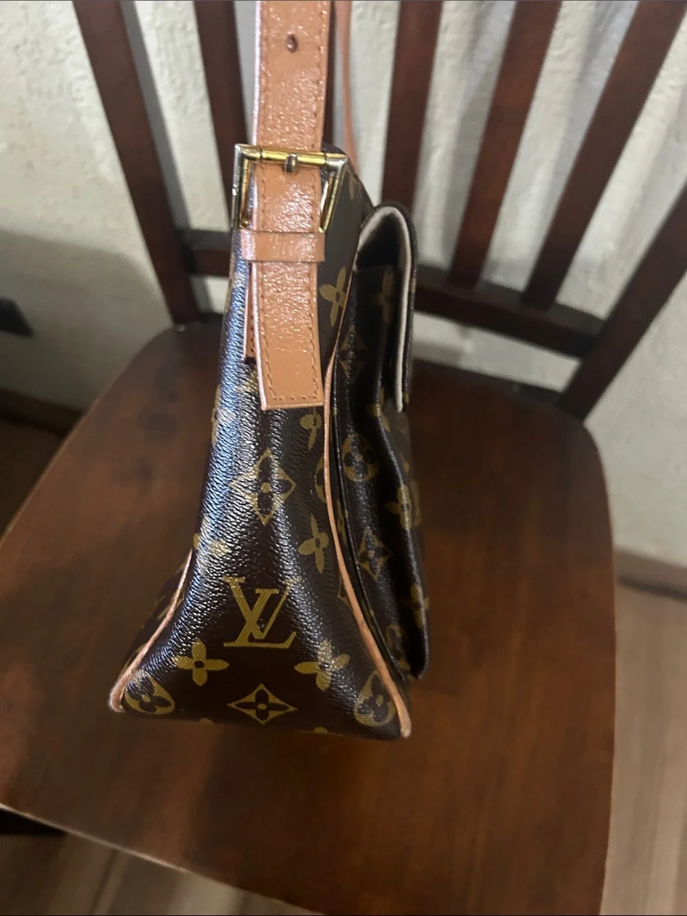 Monogram Canvas Brown and Tan Messenger Shoulder Bag